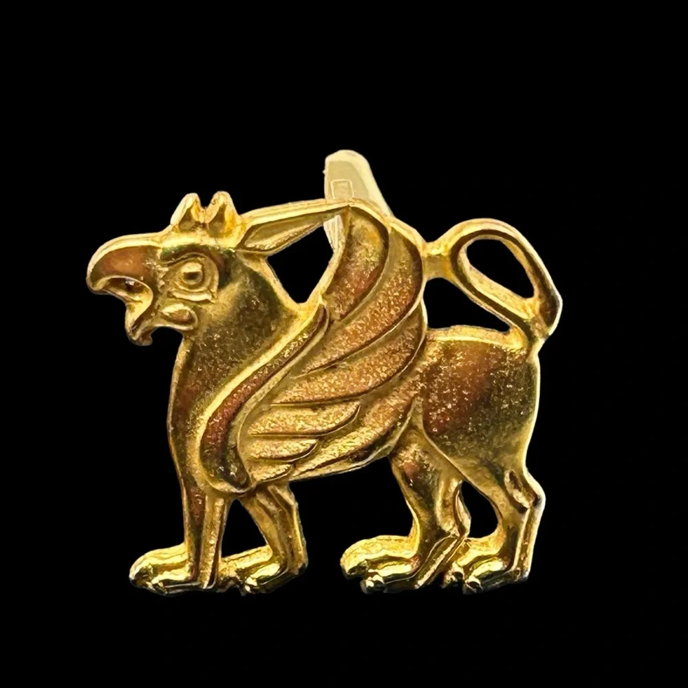 Vintage MMA Sterling Vermeil Griffin or Gryphon Cuff Links